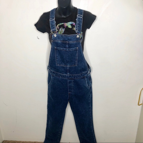Topshop moto medium wash bib overalls size 4 - Picture 2 of 8